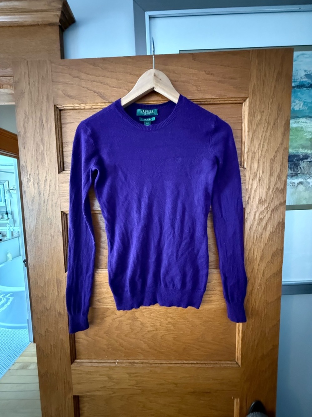 Lauren Ralph Lauren Purple Crewneck Sweater Silk